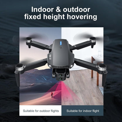 E88 PRO Drone, 4.91 Inches Screen Controller with SD Card, 2 Batteries.