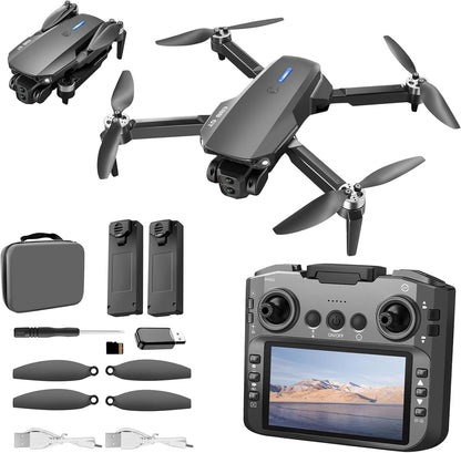 E88 PRO Drone, 4.91 Inches Screen Controller with SD Card, 2 Batteries.